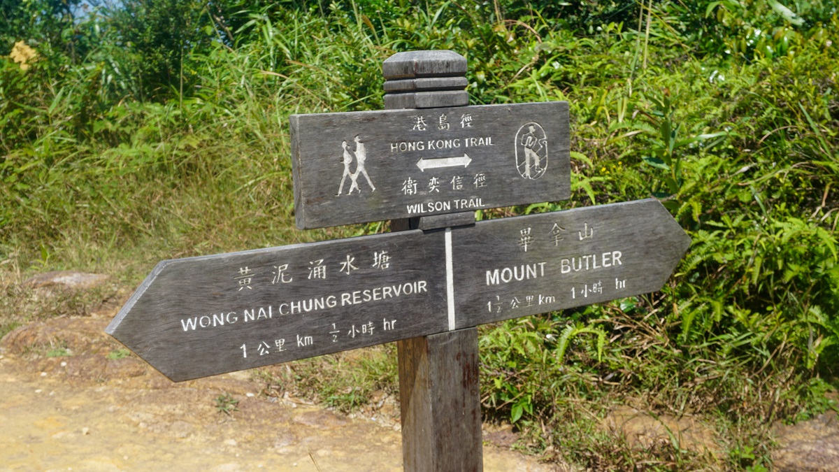 Hong Kong Trail and Wilson Trail sign posts