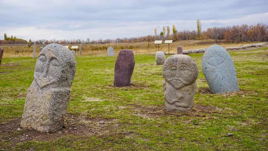 Balbals or Kurgan Stelae in Kyrgzystan